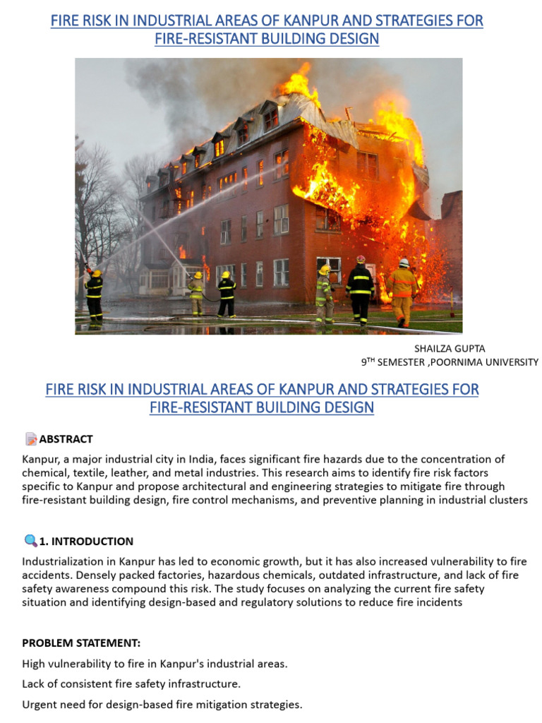 Fire Risk in Industrial Areas of Kanpur and | PDF | Wall | Fire ...