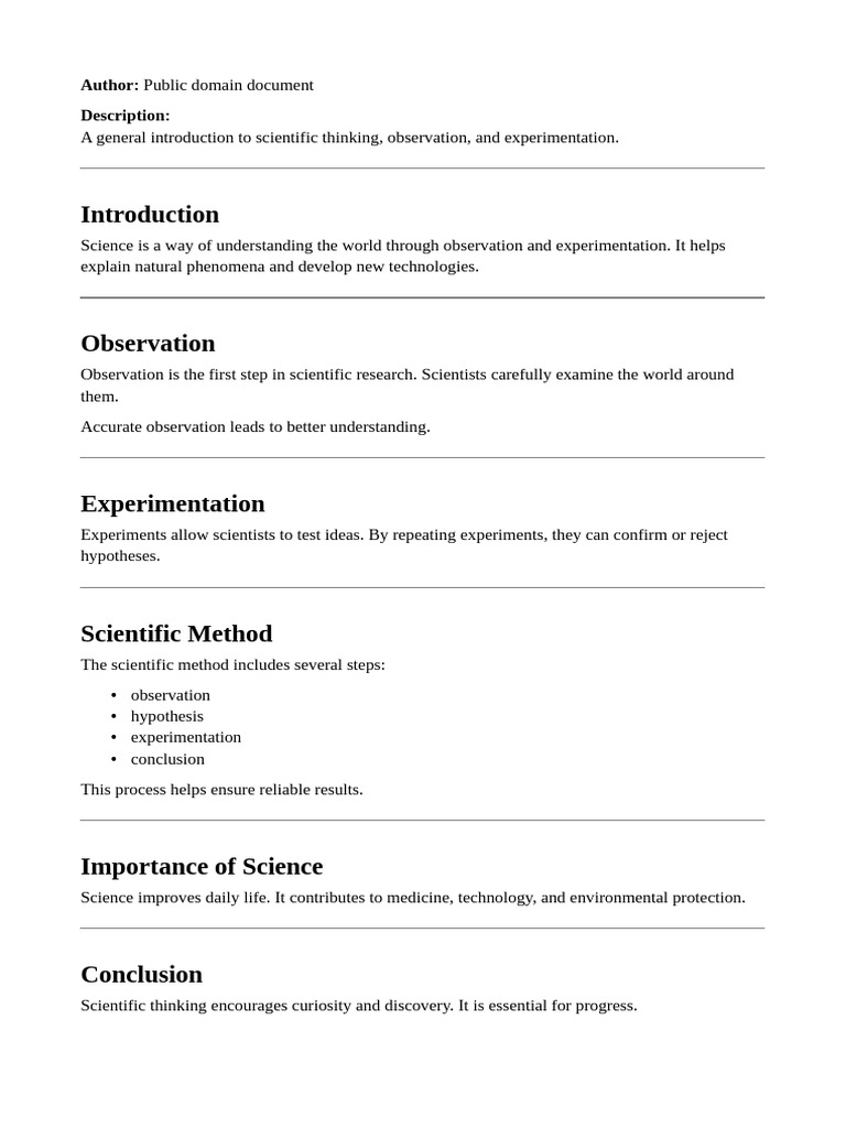 Introduction To Science and Observation | PDF | Experiment | Science