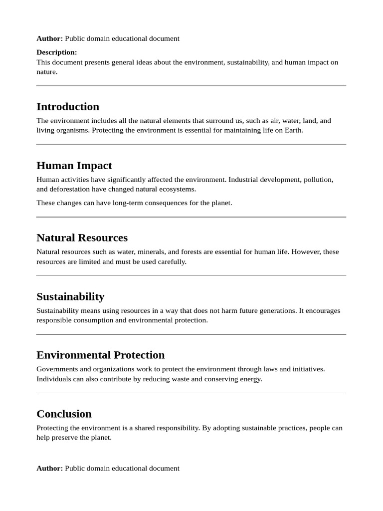 Introduction To Environmental Awareness | PDF | Sustainability ...