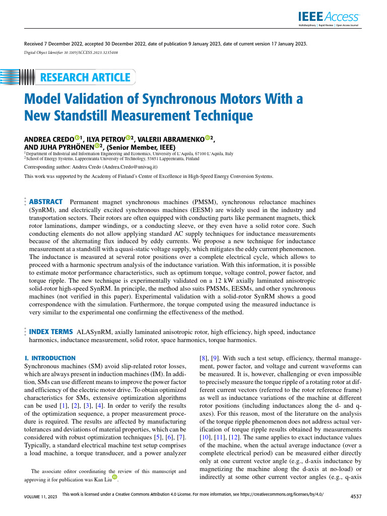 2023 Model - Validation - of - Synchronous - Motors - With - A - New ...