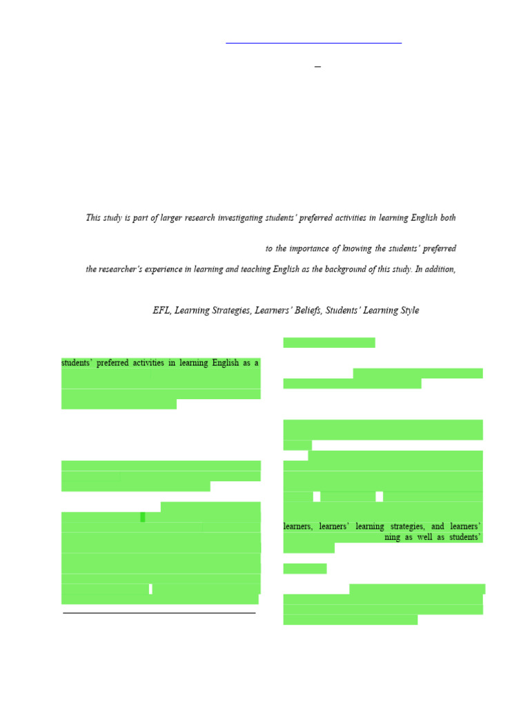Factors Affecting English Language | PDF | Learning Styles | Metacognition