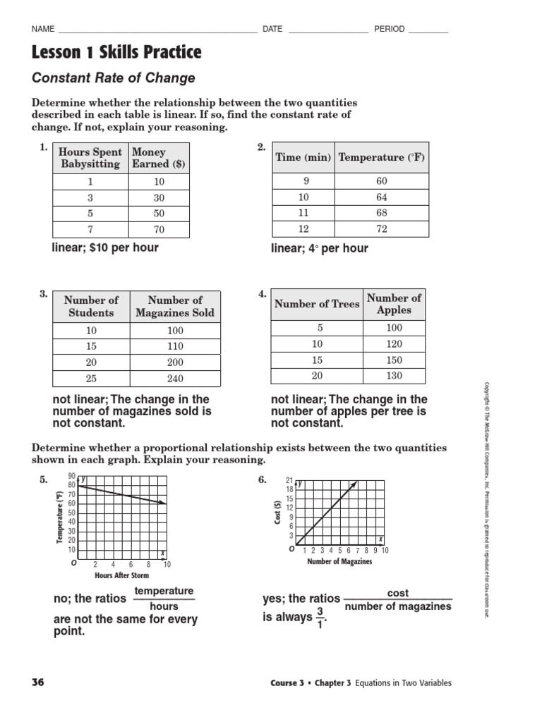 Lesson 3-1 Skills Practice | PDF