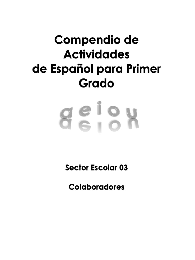 Compendio de Actividades de Español para Primer Grado | PDF