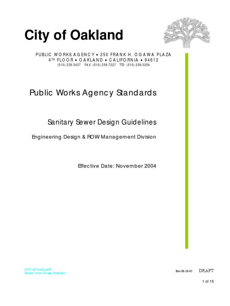 Sanitary Sewer Design Guidelines Download Free PDF Sanitary Sewer