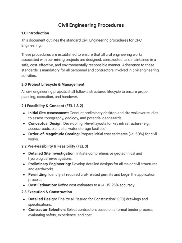 Civil Engineering Procedures | PDF | Geotechnical Engineering | Road