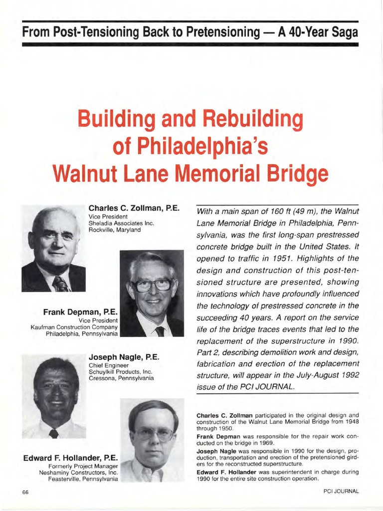 Building and Rebuilding of Philadelphia's Walnut Lane Memorial Bridge ...