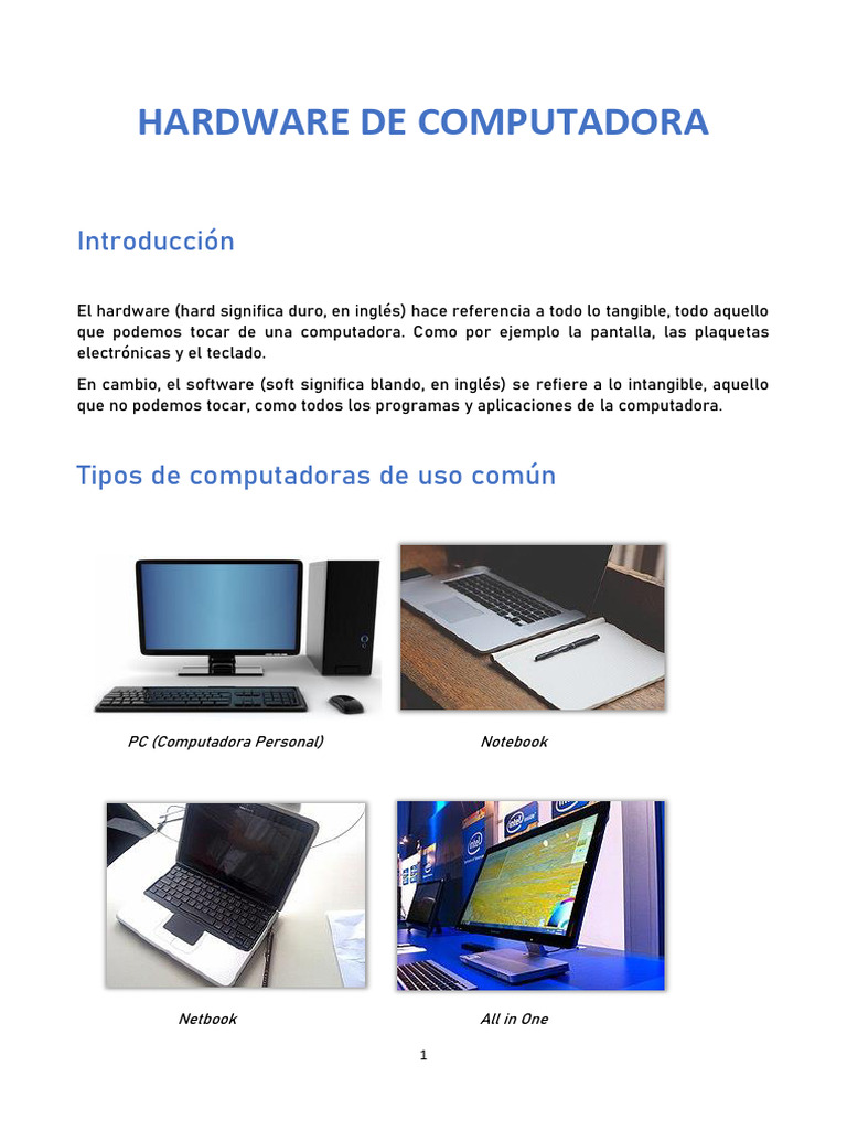 Hardware Externo de Computadora | PDF | Periférico | Hardware de la ...