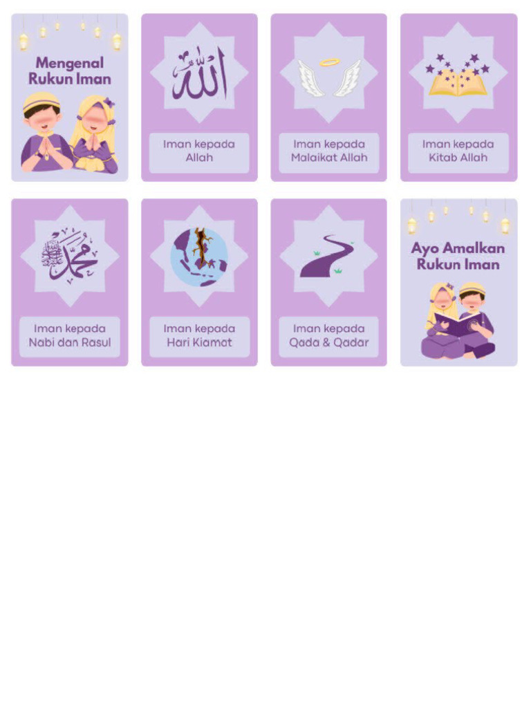 Flash Card Rukun Iman Dan Islam | PDF