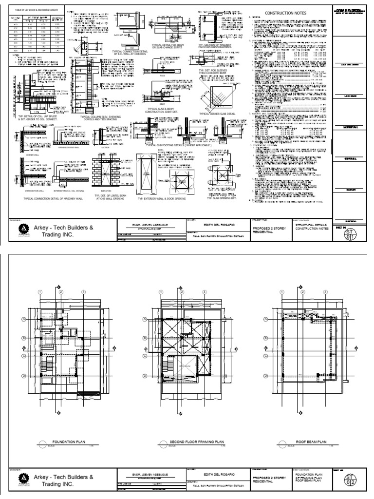 Structural Plan 2 Storey | PDF | Architectural Elements | Structural ...