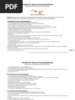 Student SPD Checklist For Teachers | PDF | Sensory Processing Disorder ...