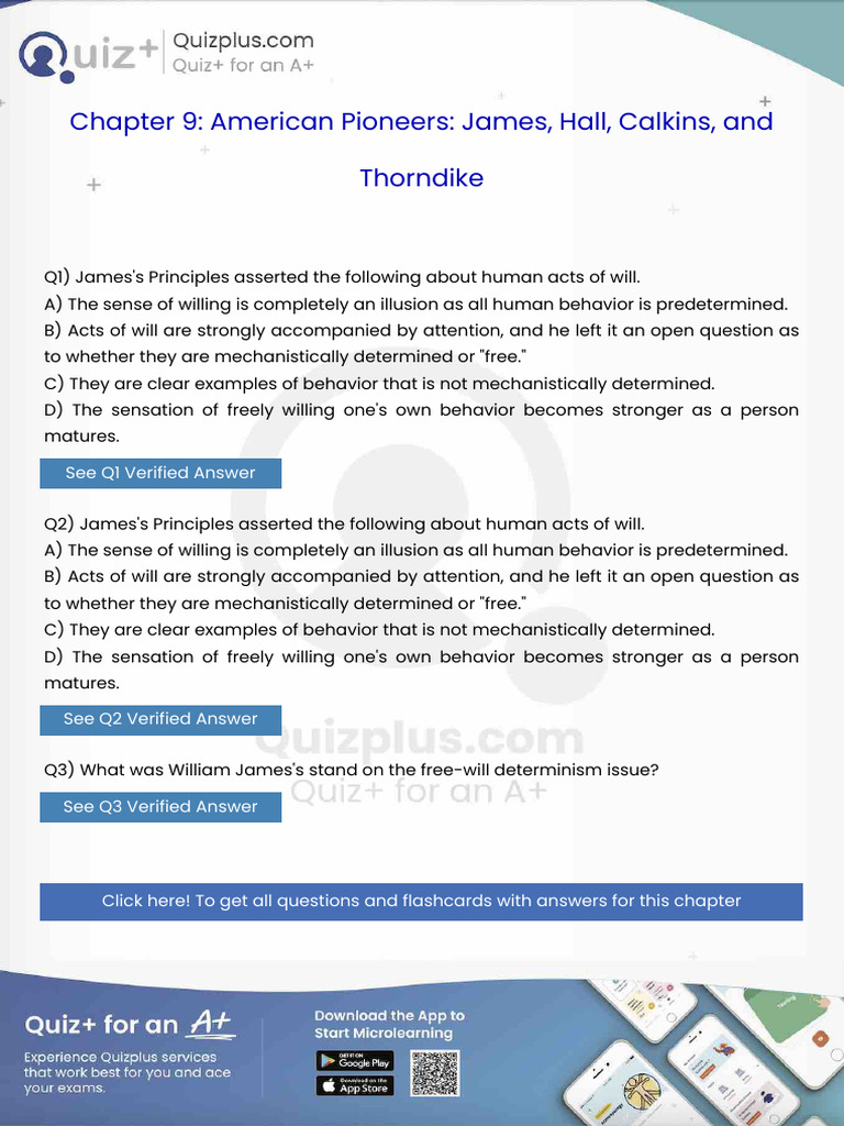 Jamess Principles Asserted The Following About Human Acts of Will | PDF ...