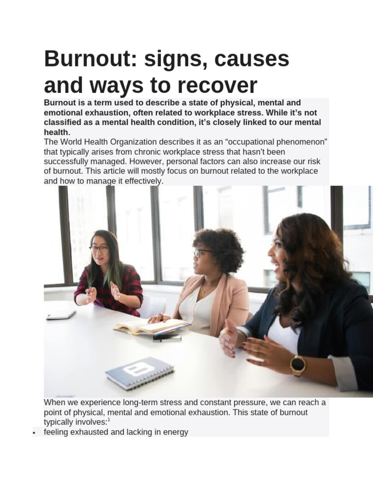 Burnout | PDF | Occupational Burnout | Occupational Stress