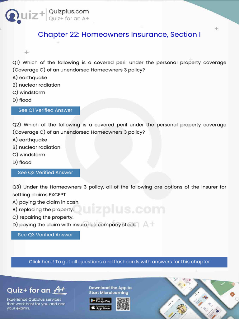 Which of The Following Is A Covered Peril Under The Personal Property ...