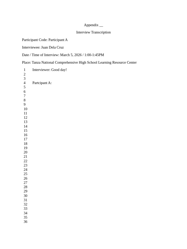 Transcription Template | PDF
