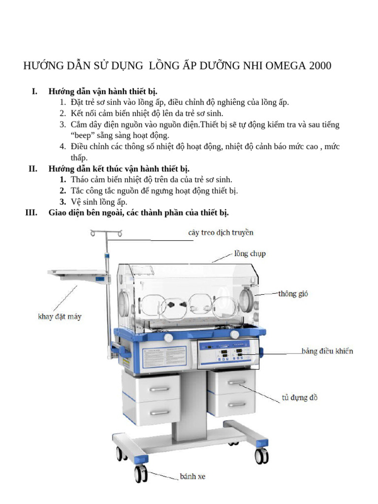 Hdsd Lồng Ấm Omega 2000 | PDF
