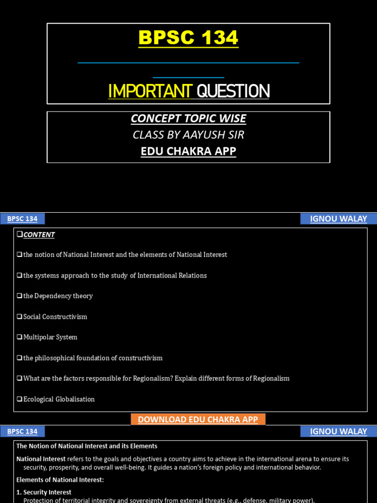 BPSC 134 Exam PDF | PDF | International Relations | Social Constructionism