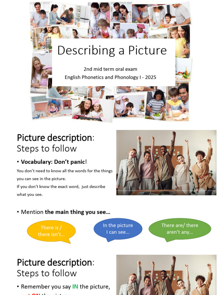 Practice Lesson 2nd Mid Term Oral Exam PICTURE DESCRIPTION FIRST SIGHT ...