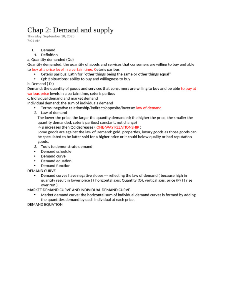 Chap 2 Demand and Supply | PDF