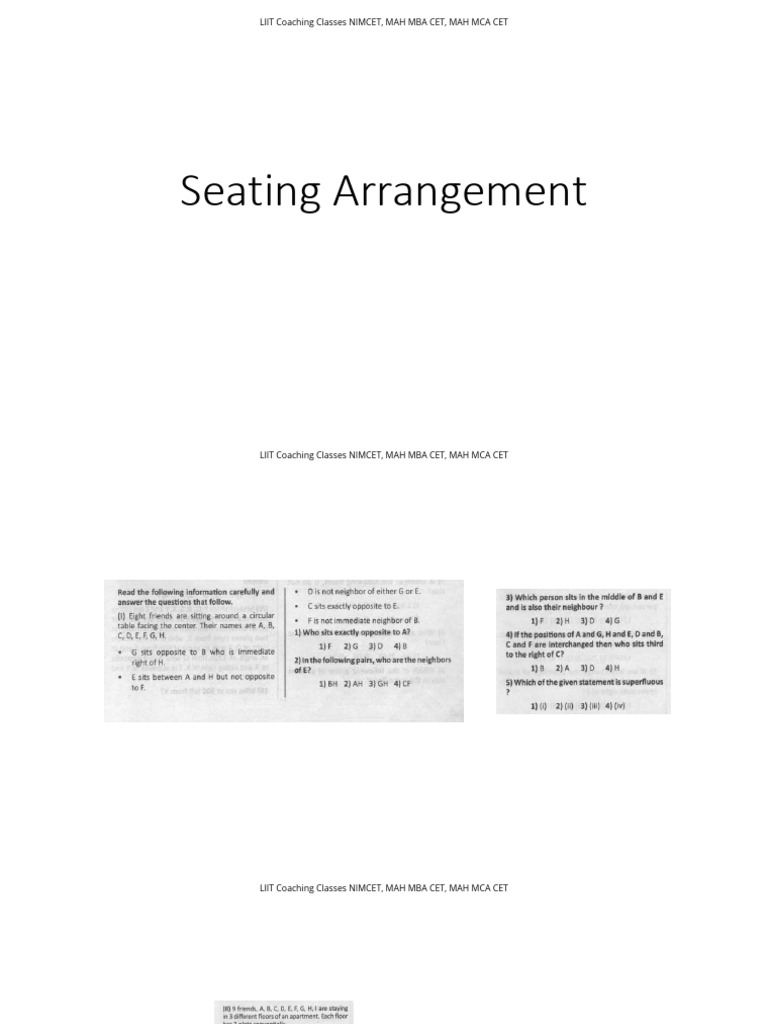 Seating Arrangement | PDF