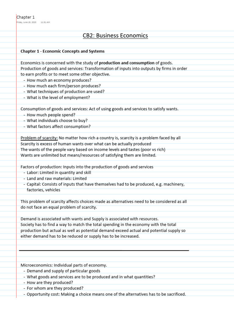 Chapter 1 Economic Concepts | PDF