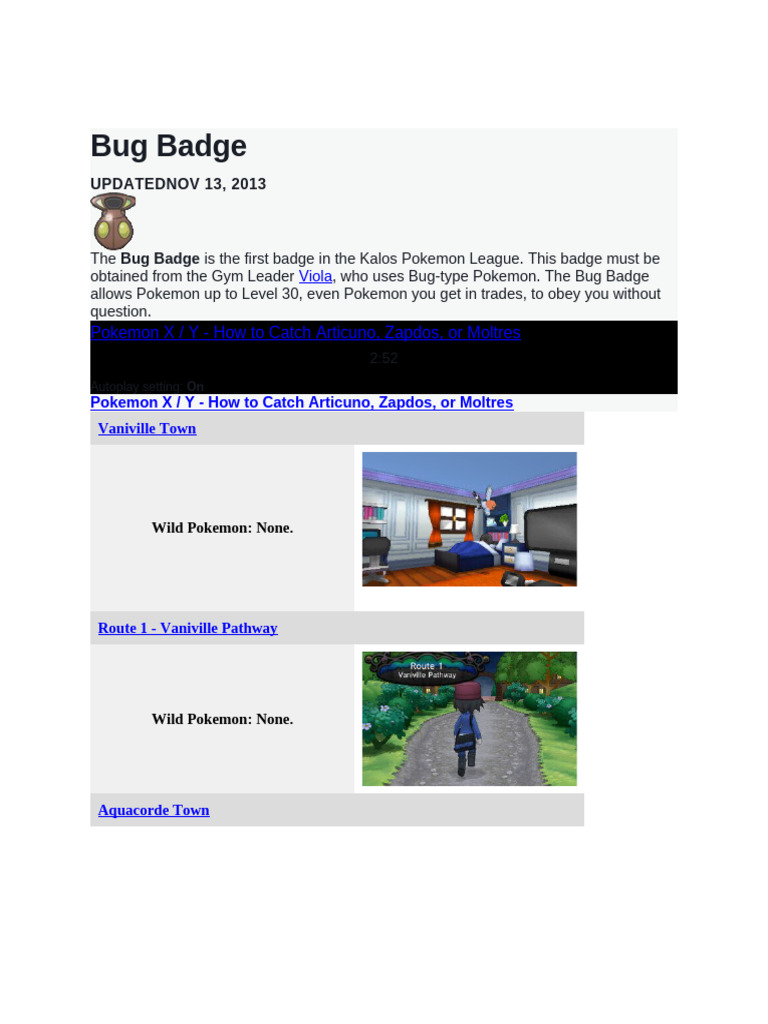 Bug Badge: UPDATEDNOV 13, 2013 | PDF | Pokémon