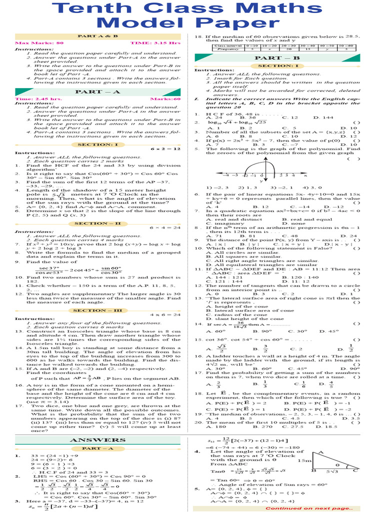TG - Mathematics - ModelQuestionPaper - 10 | PDF | Mathematical Objects ...