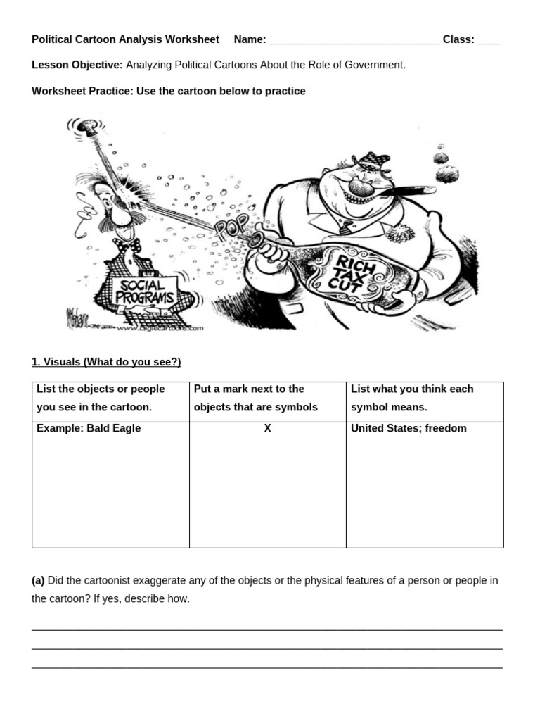 DEMETRICE AMBERS - Political Cartoon Analysis Worksheet | PDF | Cartoon