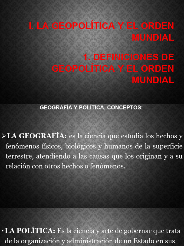 Definiciones de Geopolítica y El Orden Mundial | PDF