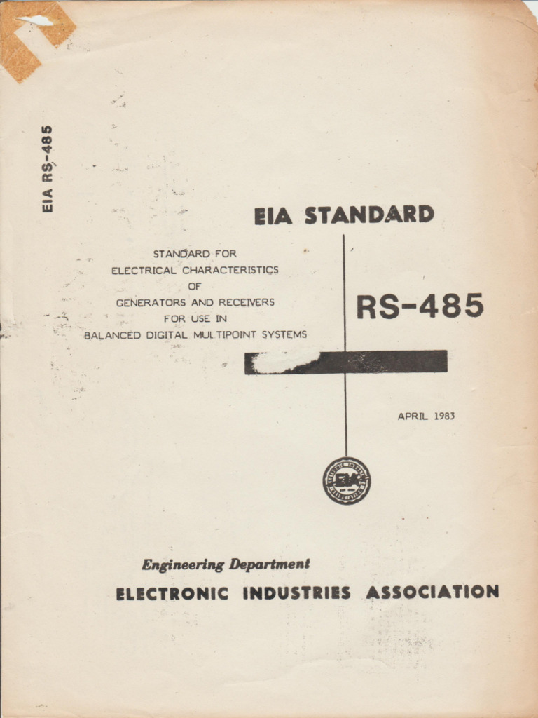 EIA Standard RS485 | PDF | Voltage | Electrical Impedance
