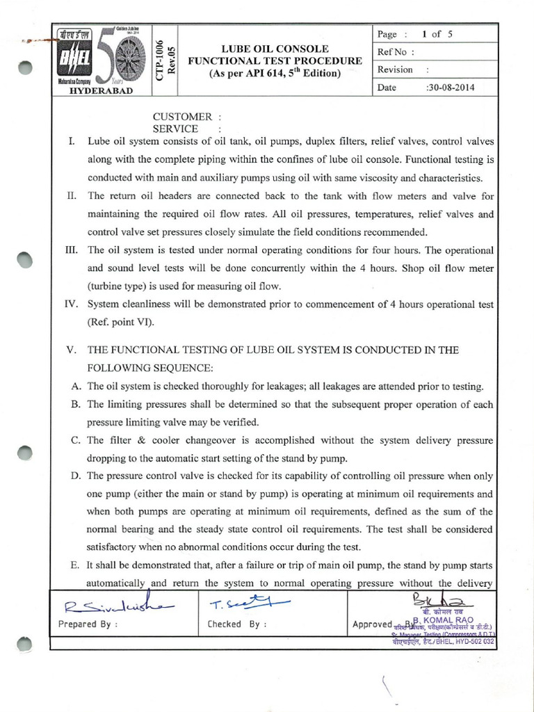Standard Test Procedure | PDF