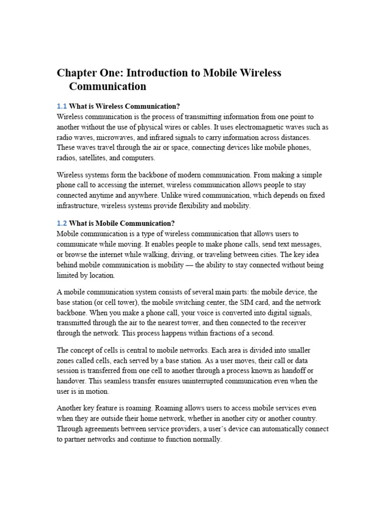 Mobile Wireless Communication Notes | PDF | Cellular Network | 4 G