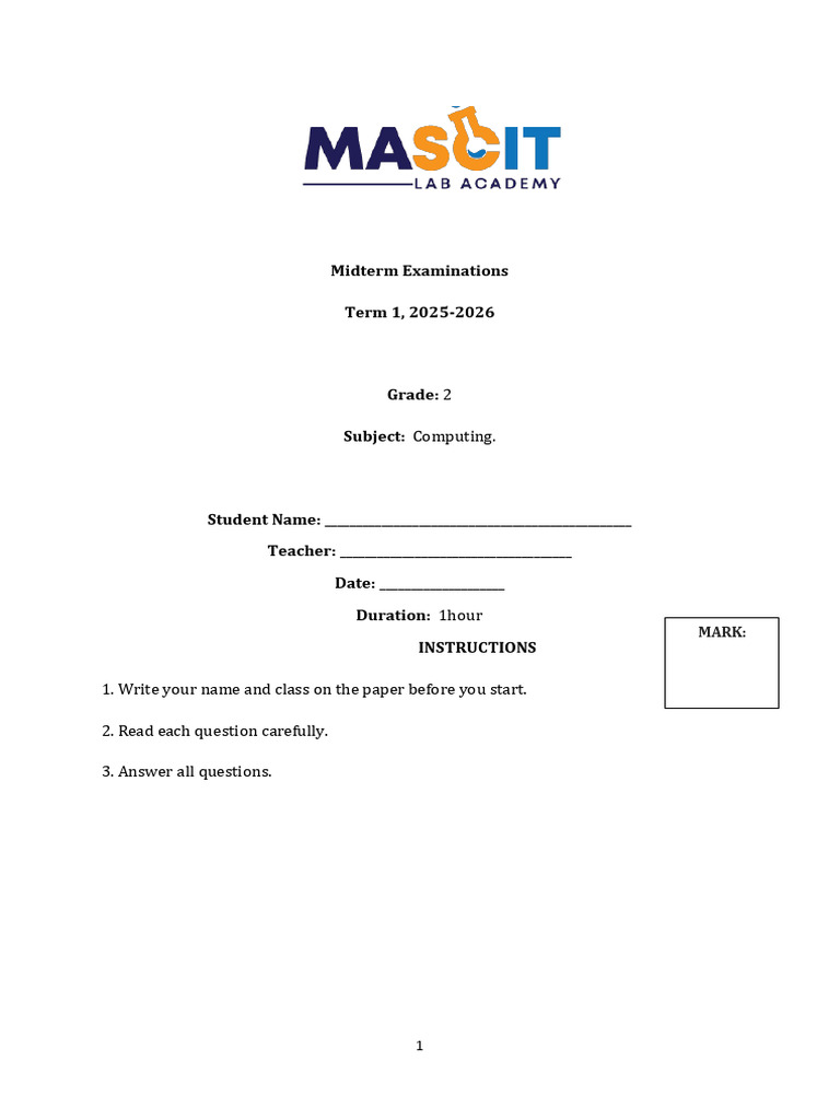 Computing Midterm Exam | PDF | Computer Keyboard | Laptop