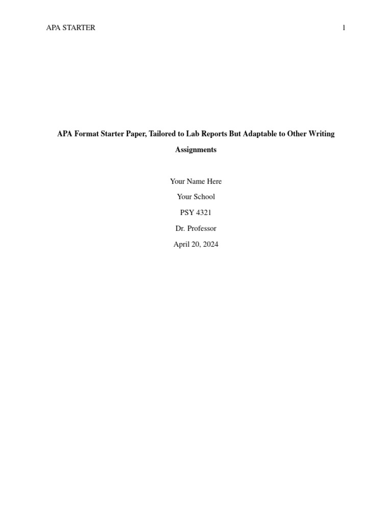 Apa7 Format Latex Starter Simple Version | PDF | Apa Style | Statistics