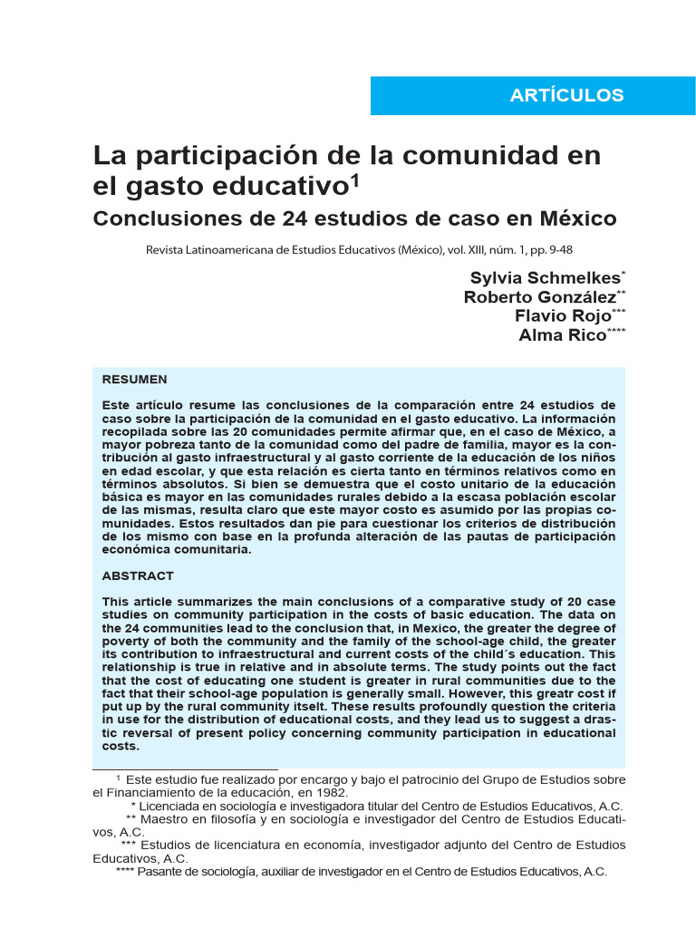 La Participación de La Comunidad en El Gasto Educativo | PDF ...