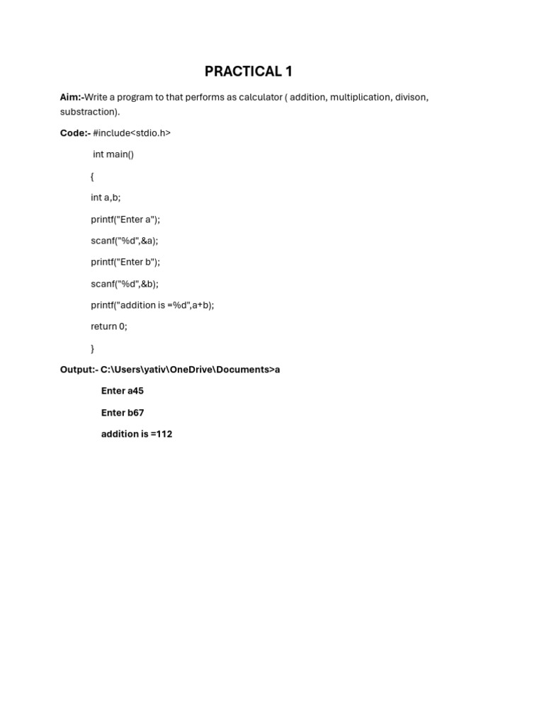 Practical 1 | PDF
