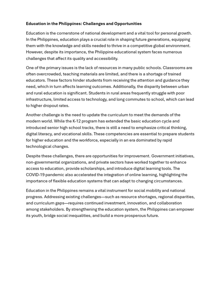Education in The Philippines | PDF