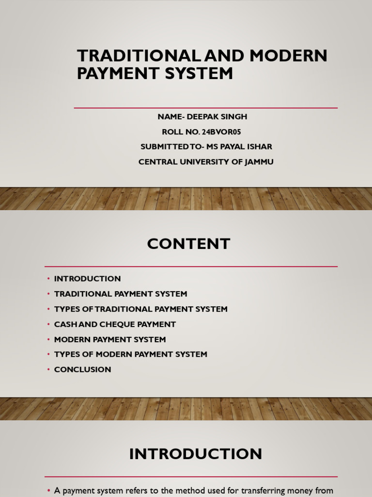 Traditional and Modern Payment System | PDF | Payments | Payment System