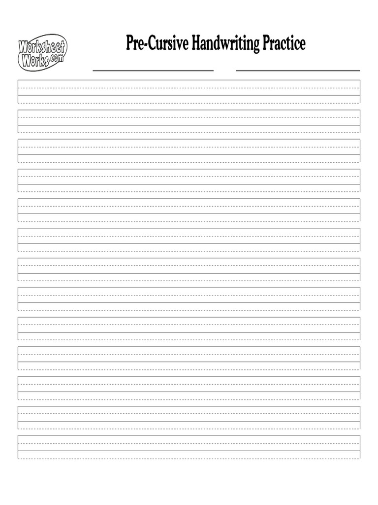 WorksheetWorks PreCursive Handwriting Practice 3 | PDF
