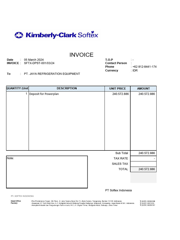 Invoice Depo Softex | PDF