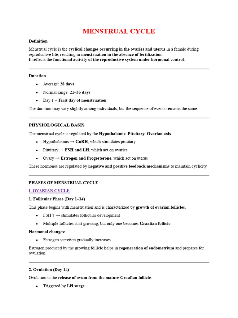Menstrual Cycle | PDF | Menstrual Cycle | Luteinizing Hormone
