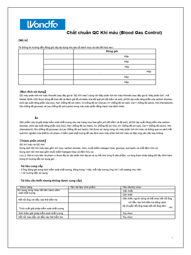 Package Insert - BGA Reagent Control VN | PDF
