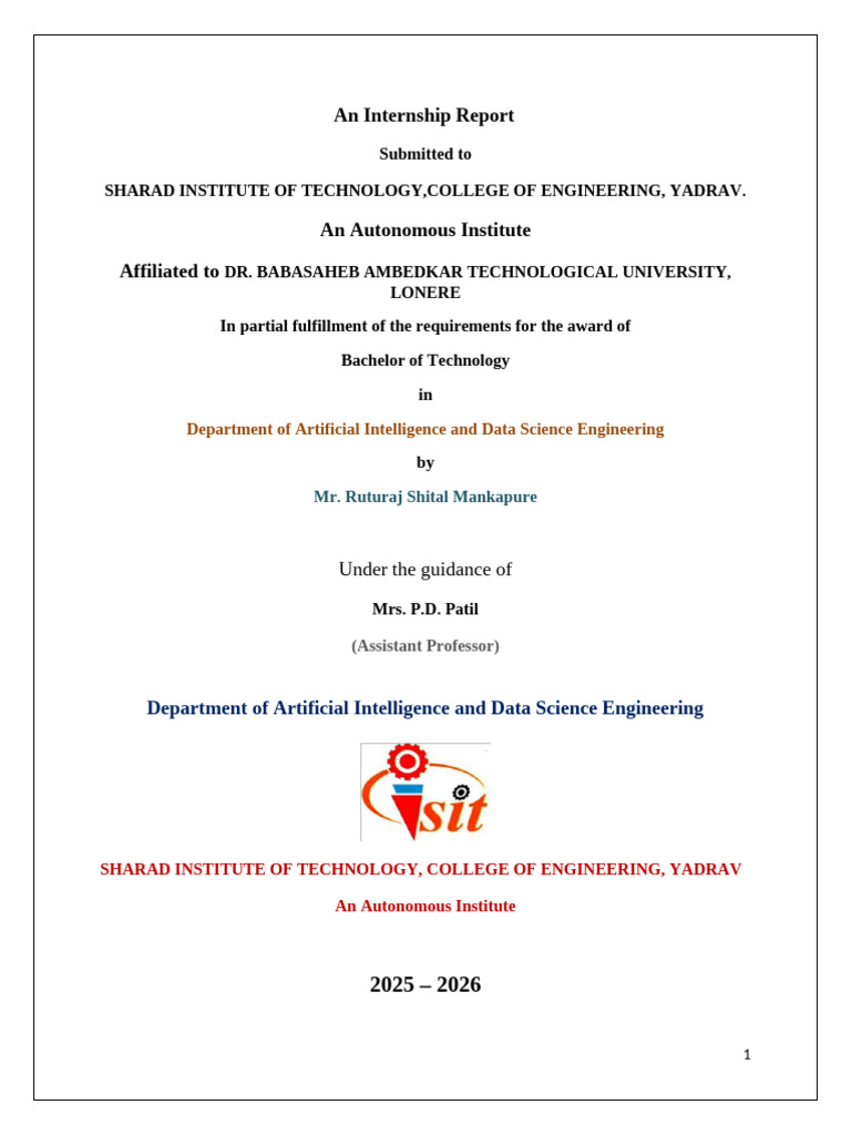 Internship Report | PDF | Databases | Information Retrieval
