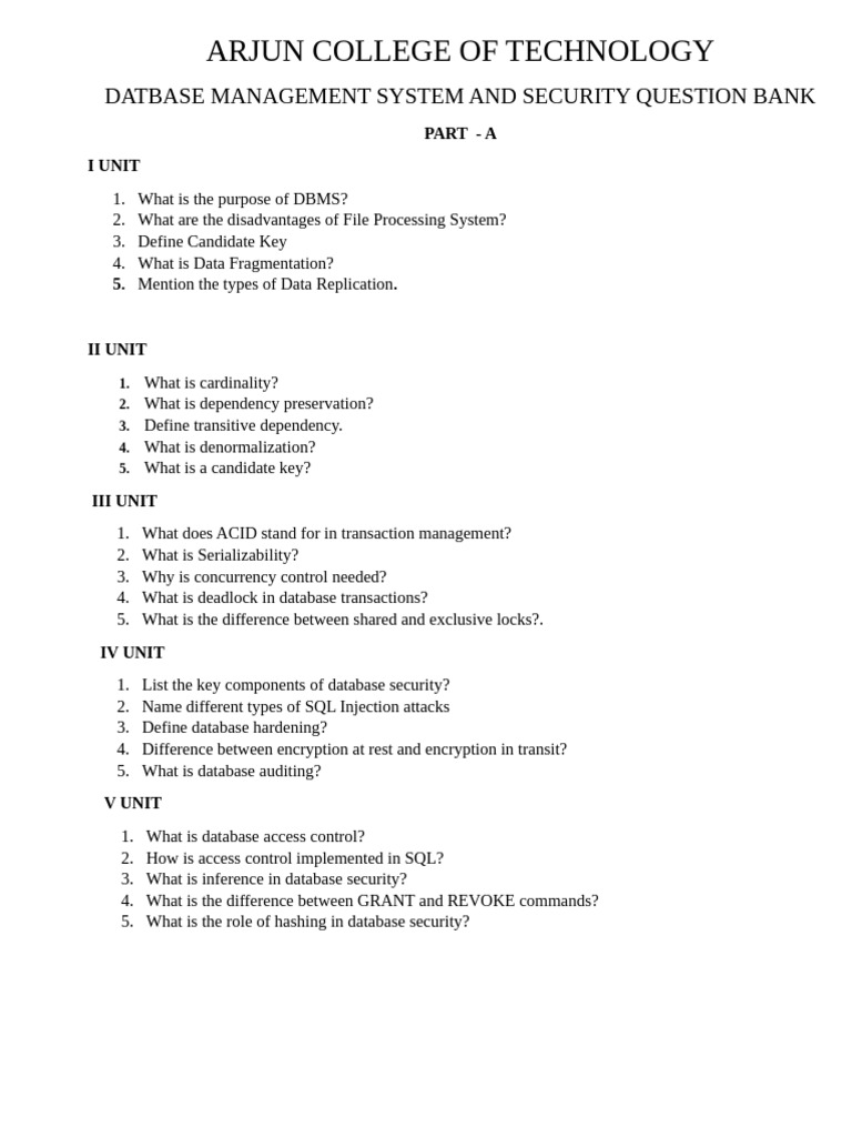 Dbmss Question Bank | PDF | Databases | Computing