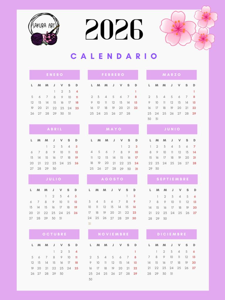 Cartel Vertical A3 Calendario Año 2026 Minimalista Blanco Rosa_20251127