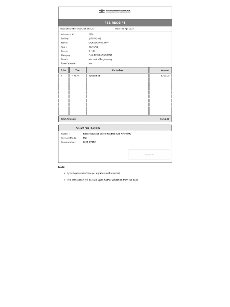 Receipt 2 | PDF