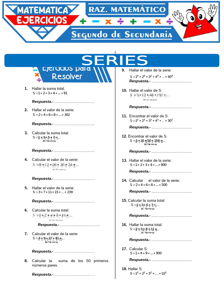 Series para Segundo Grado de Secundaria | PDF