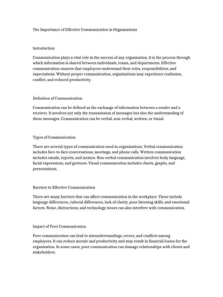 Communication Document | PDF | Communication | Nonverbal Communication