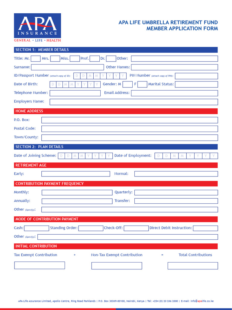 APA Umbrella Member Application | PDF | Life Insurance | Financial Services