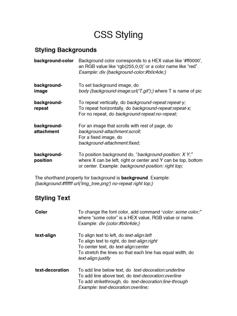 Css Styling | PDF | Typefaces | Graphic Design