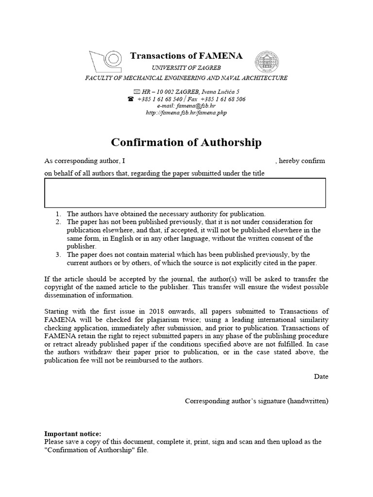 Confirmation Form FAMENA | PDF